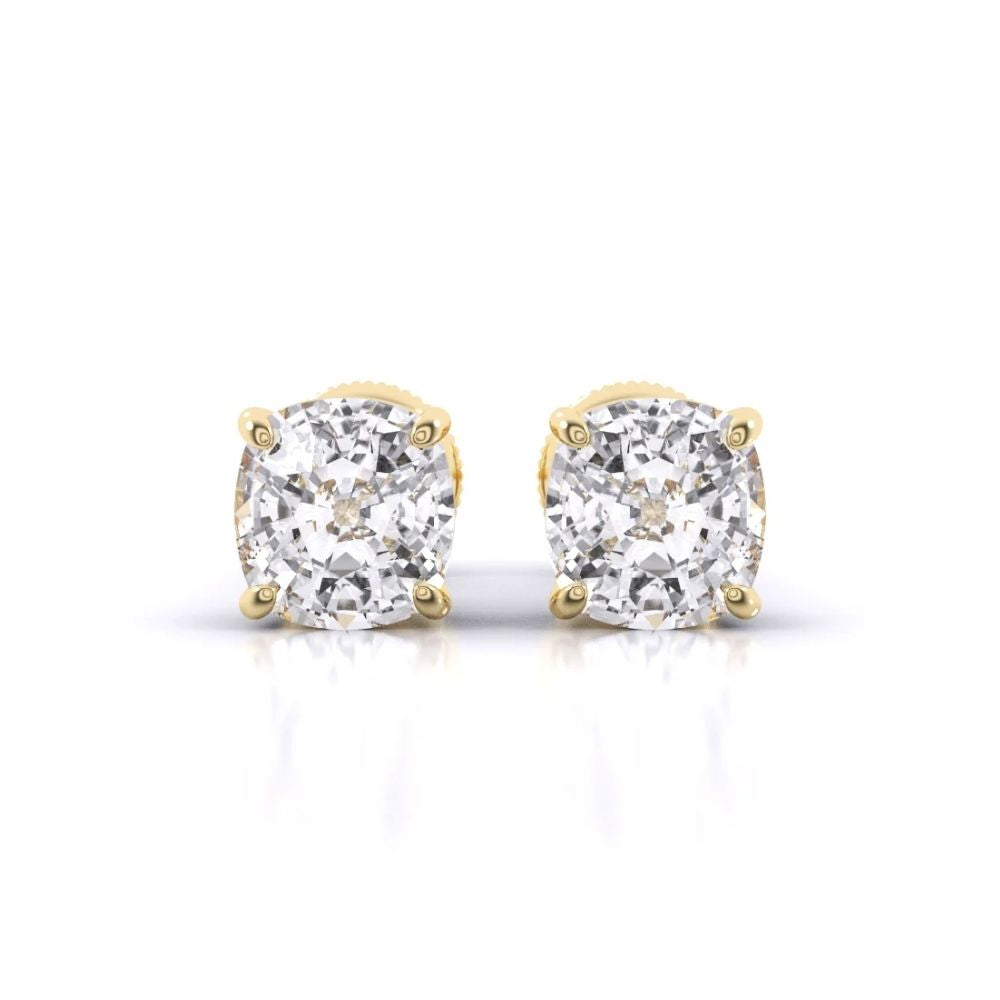 Cushion Cut Diamond Stud Earrings