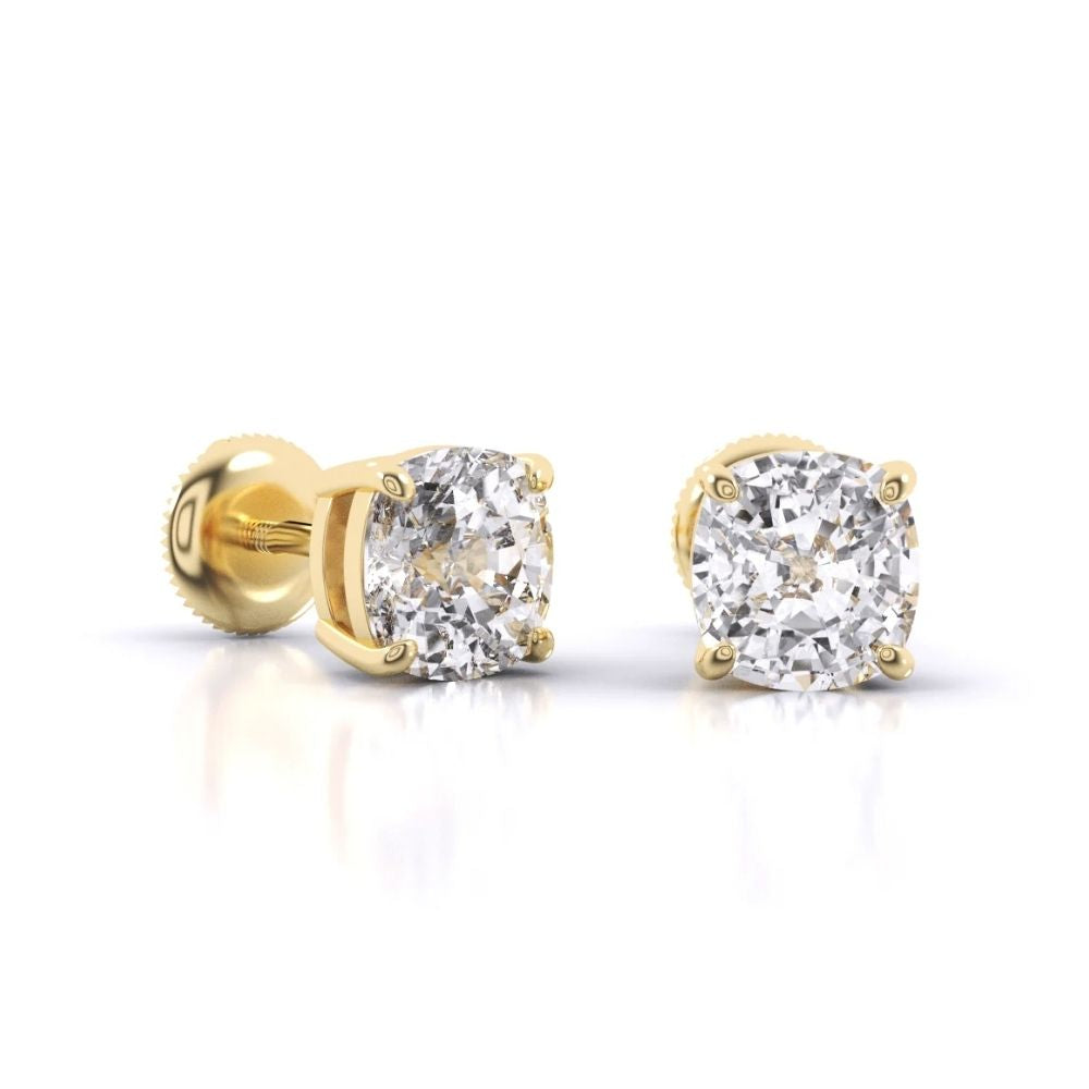 Cushion Cut Diamond Stud Earrings