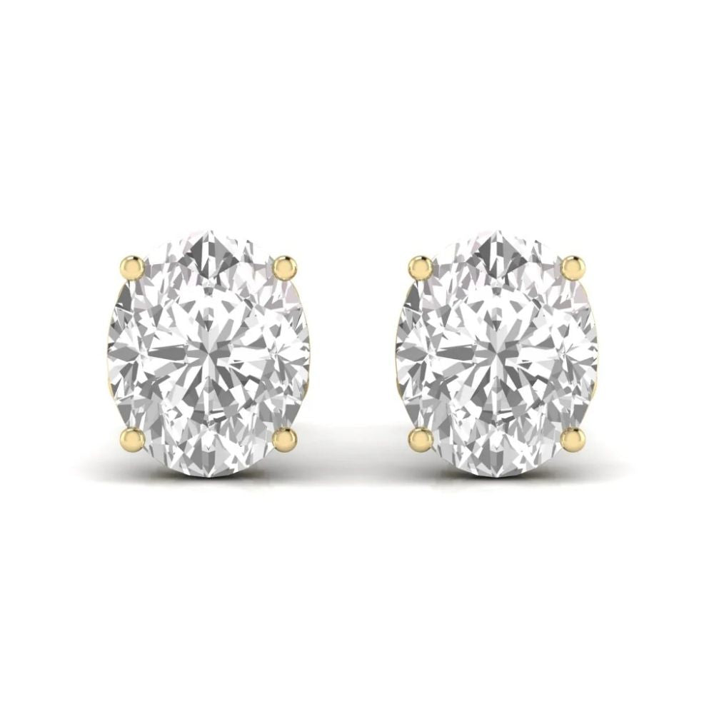 Classic Oval Diamond Stud Earrings