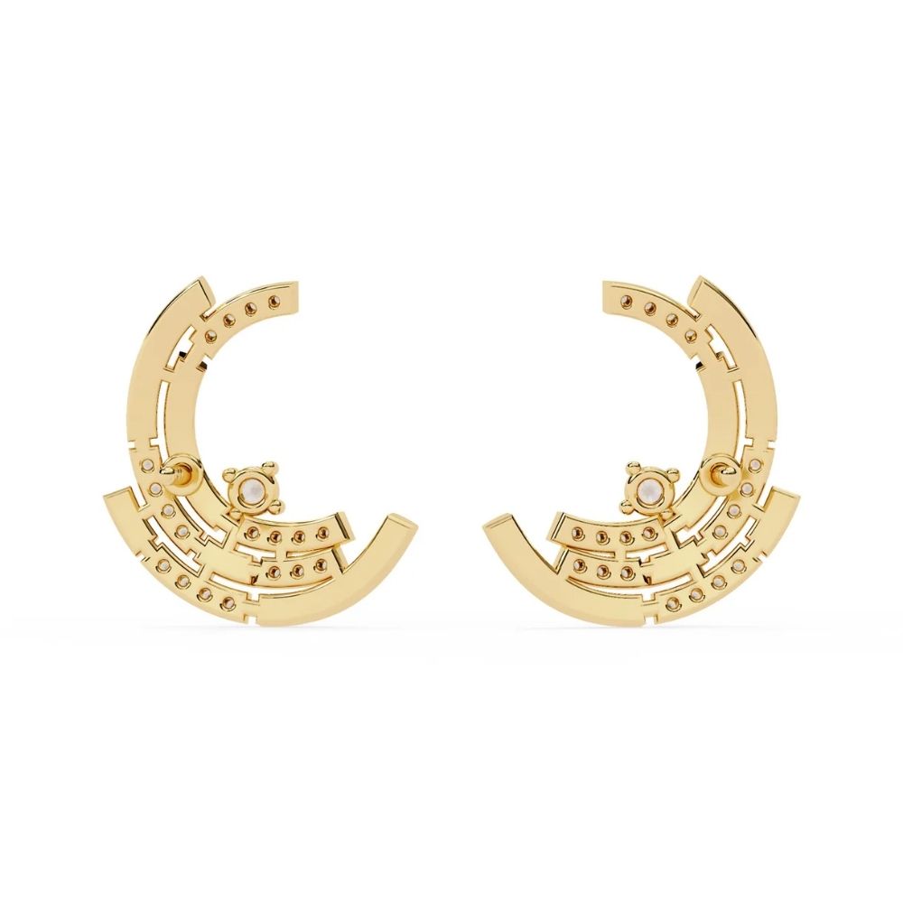 Modern Half Hoop Diamond Earrings