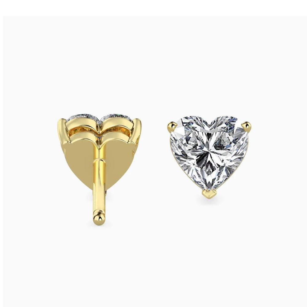 Heart-Shaped Diamond Stud Earrings in Classic Prong Setting