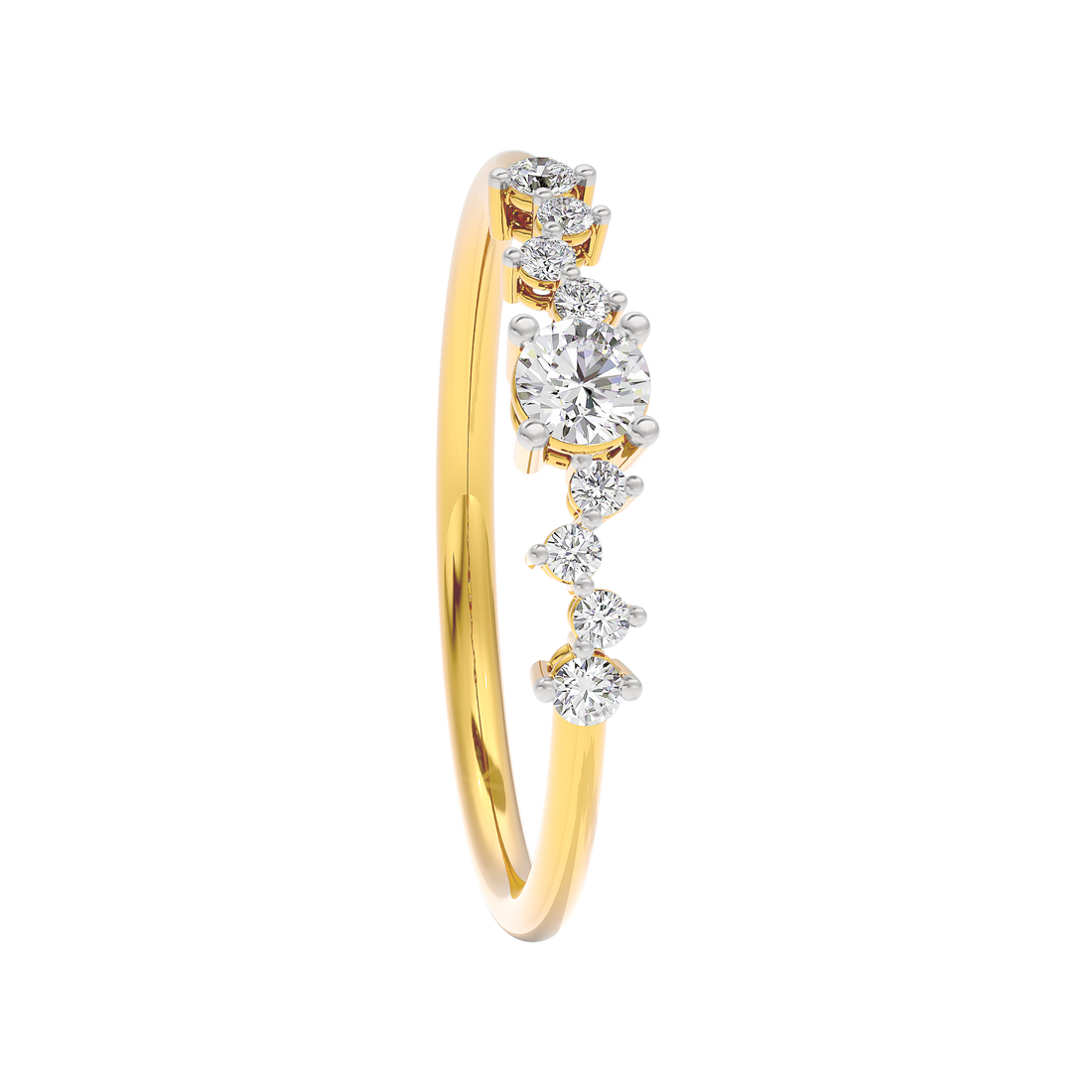 Celeste Asymmetrical Round Cut Diamond Ring